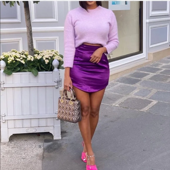 Zara * Bloggers Favorite Mini Purple Skirt - Picture 7 of 16